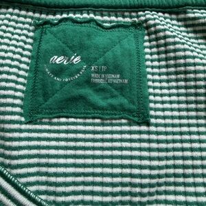Aerie Striped Green and White Tee